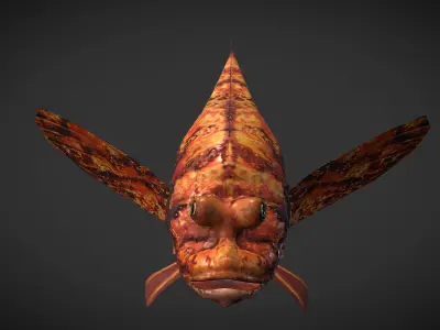 Onio Low Poly fish with scales Low-poly 3D model