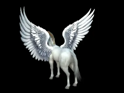 Winged Horse Pegasus 3D Model   Low-poly 3D model