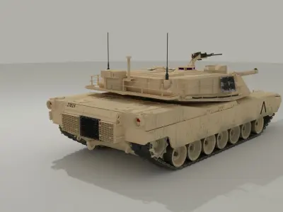 M1 Abrams - Desert camo US tank 3D model