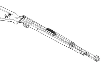 Karabiner 98k Low-poly 3D model