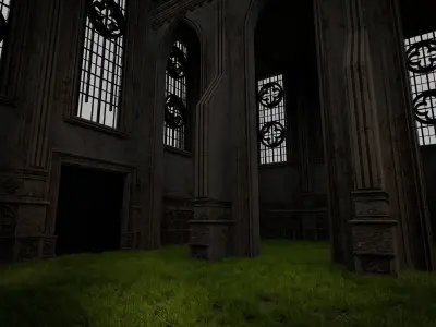 GOTHIC CASTLE BUILDING 6 Low-poly 3D model