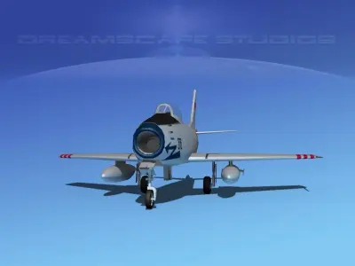 North American F-86 Sabre Jet V17 Turkey 3D model