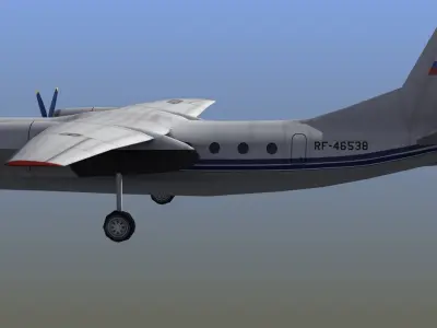 An-24 Coke LD1 Low-poly 3D model