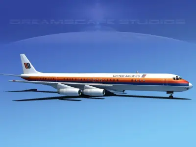 Douglas DC-8-63 United 2 3D model