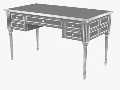 Ebonized Antique French Louis XVI Desk 3D model