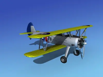 Stearman PT-17 Kaydet V08 3D model