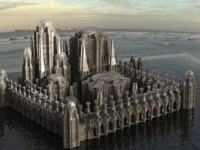 Dragon Monolith Bridge walls 3D model