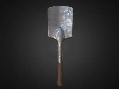 WW1 German Trench Shovel asset Free low-poly 3D model