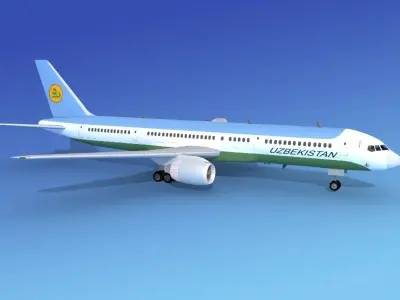 Boeing 757-200 Uzbekistan 3D model