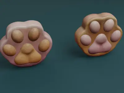 Paw stylized 3D model