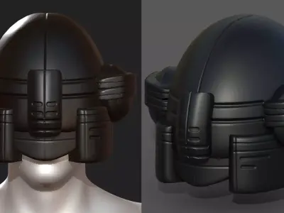 Helmet scifi military combat 3d model Low-poly 3D model