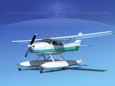 Cessna 182 Skylane Seaplane V12 3D model