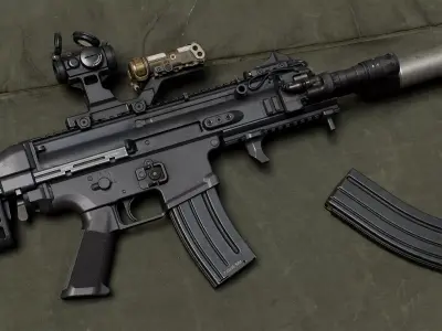 FN SCAR SC Low-poly 3D model