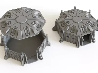 Sci fi Bunker for tabletop scenery 3D print model