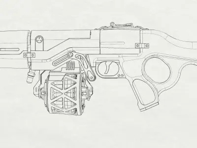 Vanil Babochka AK470 Space Rifle 3D model