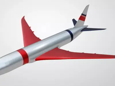 Commercial Aviation Low-poly 3D model
