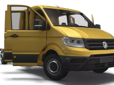 VW Crafter Chassis DoubleCab L3 HQInterior 2023 3D model