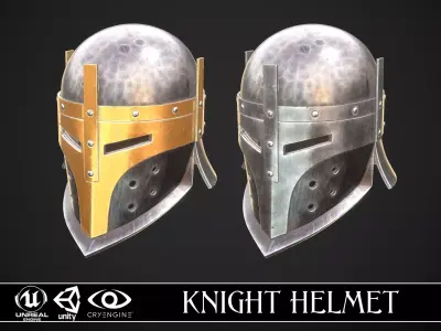 Knight Helmet 09 Low-poly 3D model