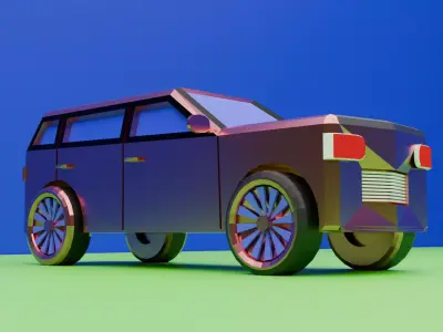 Low Poly SUV 3D Model  Blender FBX OBJ Low-poly 3D model