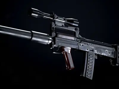 OTs-14 Groza Variants PBR Low-poly 3D model