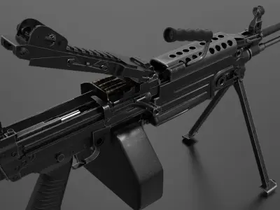 M249 Light Machine Gun LMG Fps - Tps Low-poly 3D model