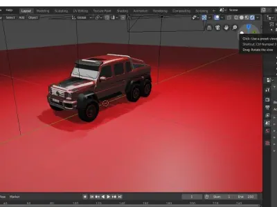 Mercedes Benz Pickup 2021 Red  3D model
