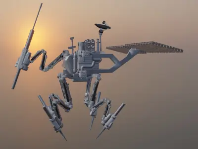 Asteroid Drilling Droid Design 3D model