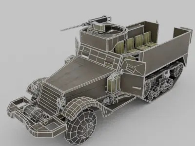 M3 Halftrack Low-poly 3D model