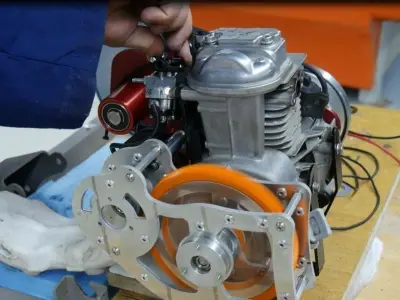 Electric starter and CVT for engine GX 35cc Free 3D model