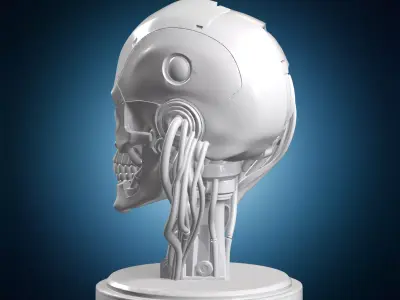 Cyber Skull Bust 3D Print Model 3D print model