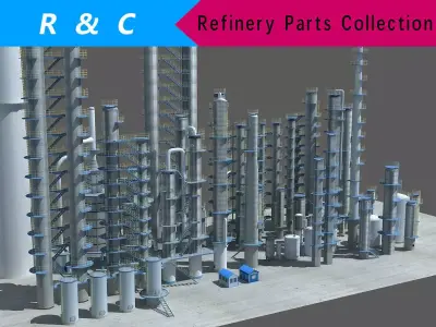 industry tanks Low-poly 3D model