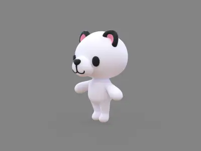 Little animal cute - Panda cute - Character010 Low-poly 3D model