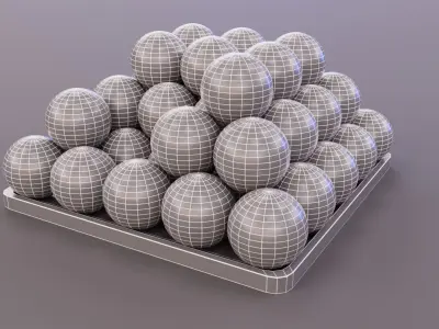 Cannon Ball Stack Low-poly 3D model