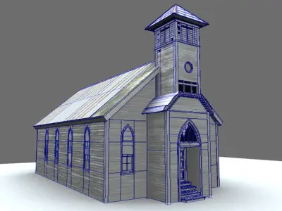 Old Church Low-poly 3D model