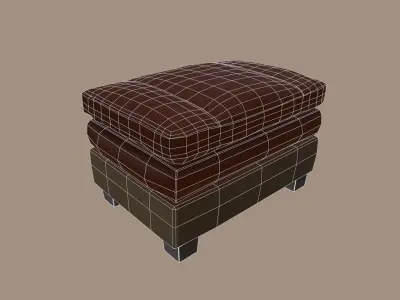 Hand painted pouf for games Free low-poly 3D model