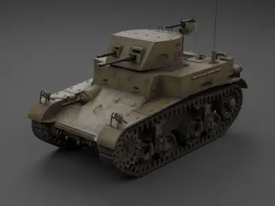 M1 Combat Car Light Tank Low-poly 3D model