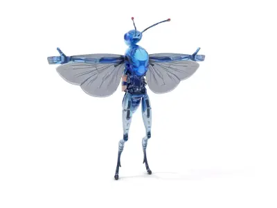 Cyborg Insectoid Drone model pack Low-poly 3D model