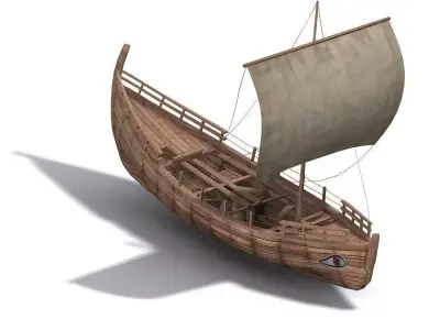 Kyrenia Ancient Trade Ship Low-poly 3D model