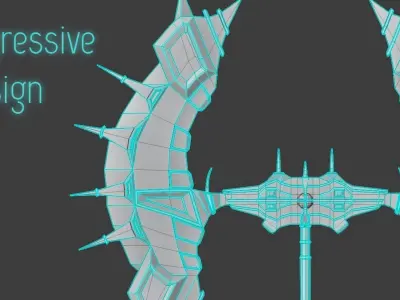 Double Sided Viking Axe Low-poly 3D model