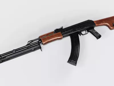 RPK Machine Gun with Folding Bipod Low-poly 3D model