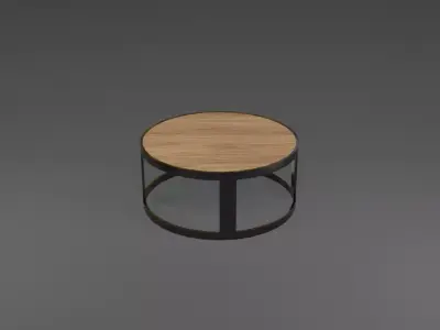 Low Polly Modern Coffee Table Set Free low-poly 3D model