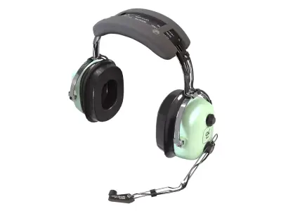David Clark H10-36 Pilots headset  Low-poly 3D model
