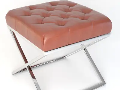 elegant quilted pouf Free 3D model