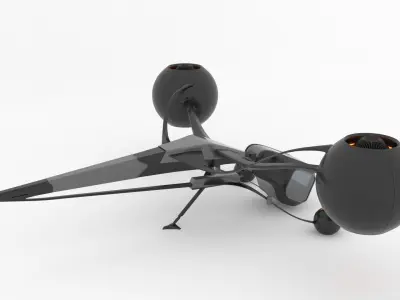 Futuristic Aircraft - 01 3D model