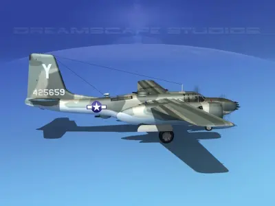 Douglas A-26B Invader V07 3D model