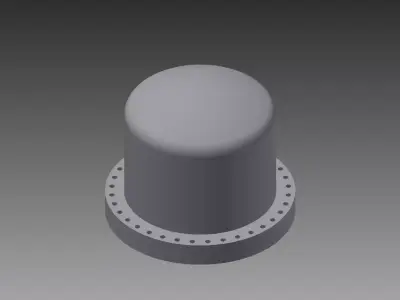 Shell and tube inner and outer torispherical head 3D model