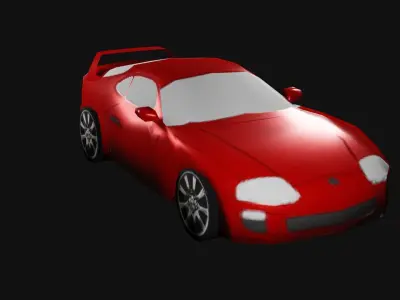 Toyota supra PS1 style Free low-poly 3D model