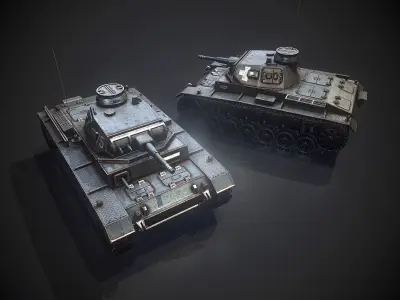 Low Poly Panzer III E medium tank Low-poly 3D model