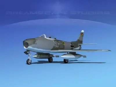 North American F-86 Sabre Jet Germany 3D model