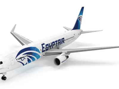 Boeing 767-300ER Egyptair Airlines Low-poly 3D model